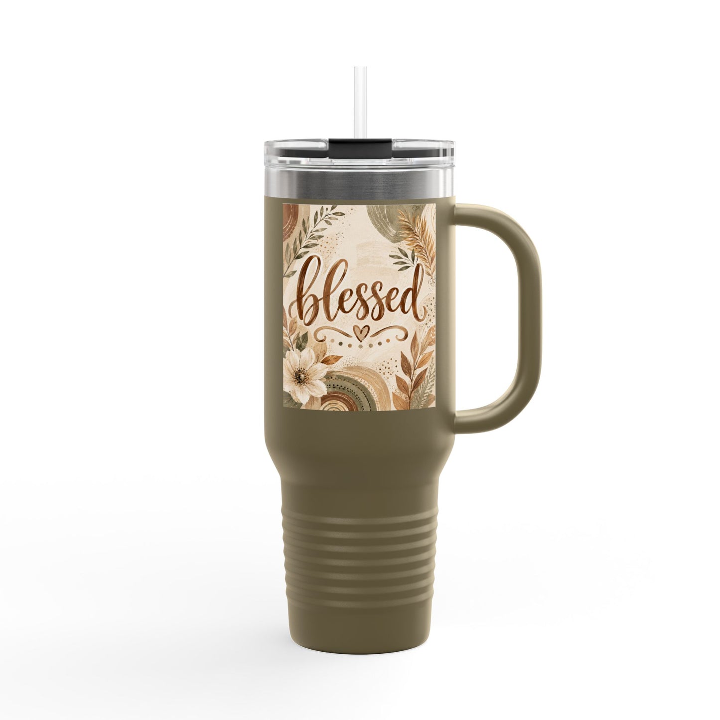 Blessed Floral Travel Mug – 40oz Insulated Tumbler